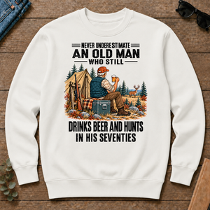 An Old Man Still Drinks Beer And Hunts In His 70s - white - CS2D-White