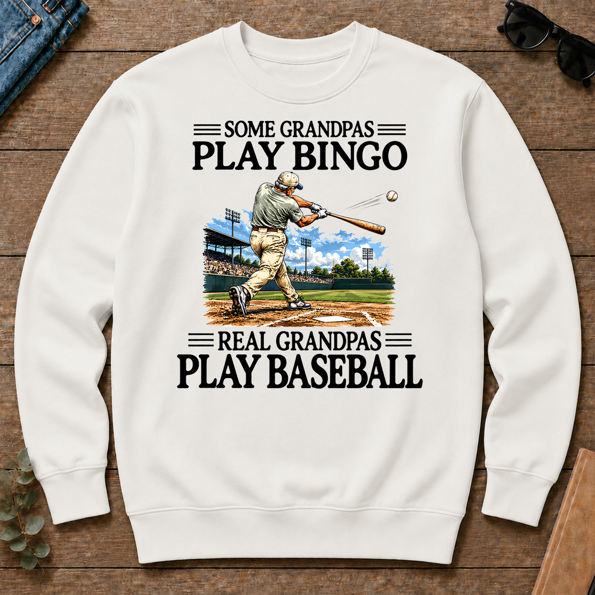 Some Grandpas Play Bingo Real Grandpas Play Baseball - white - CS2D-White