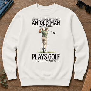 An Old Man Who Still Plays Golf In His Seventies - white - CS2D-White