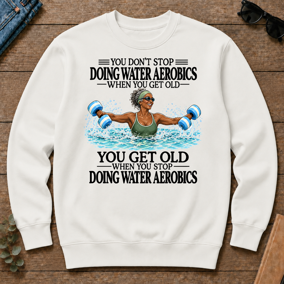 Don't Stop Water Aerobics Woman - white - CS2D-White