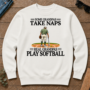 Real Grandpas Play Softball Vintage - white - CS2D-White