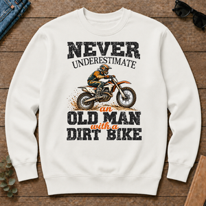 Never Underestimate An Old Man With A Dirt Bike - white - CS2D-White