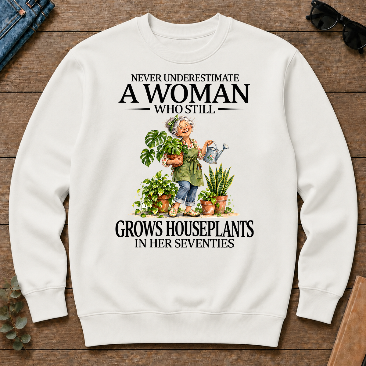 Funny A Woman Still Grows Houseplants In Her Seventies - white - CS2D-White