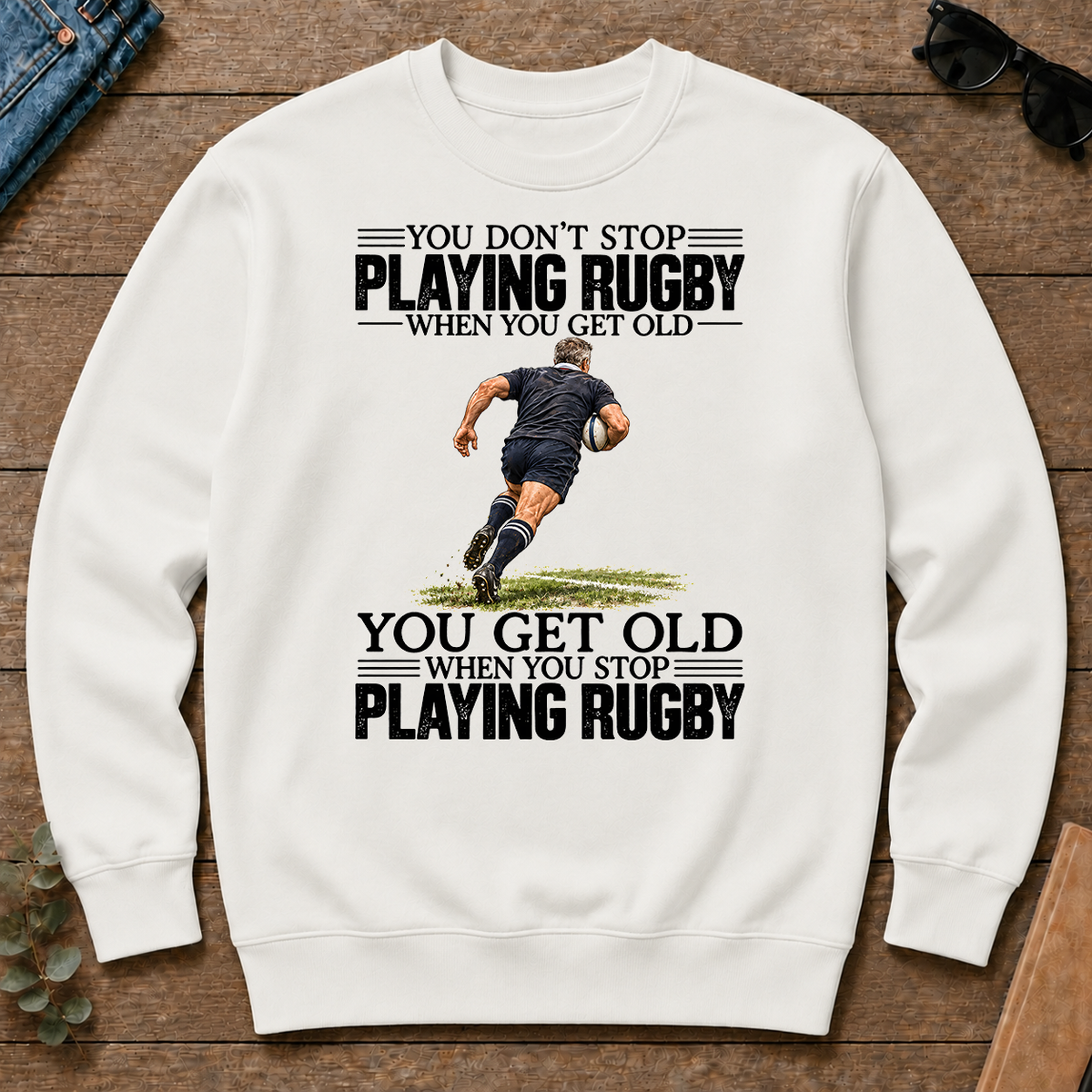 Vintage You Get Old When You Stop Playing Rugby - white - CS2D-White