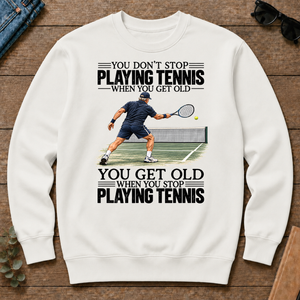 Vintage You Get Old When You Stop Playing Tennis - white - CS2D-White