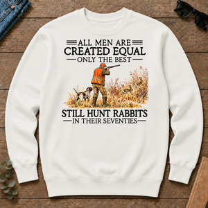 All Men Are Created Equal Rabbits Hunting 70s Vintage - white - CS2D-White