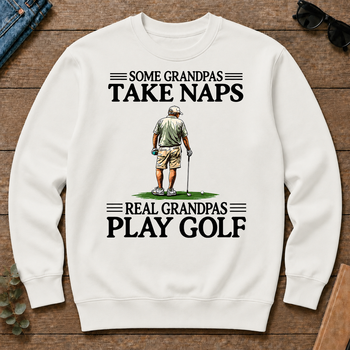 Real Grandpas Play Golf Vintage - white - CS2D-White