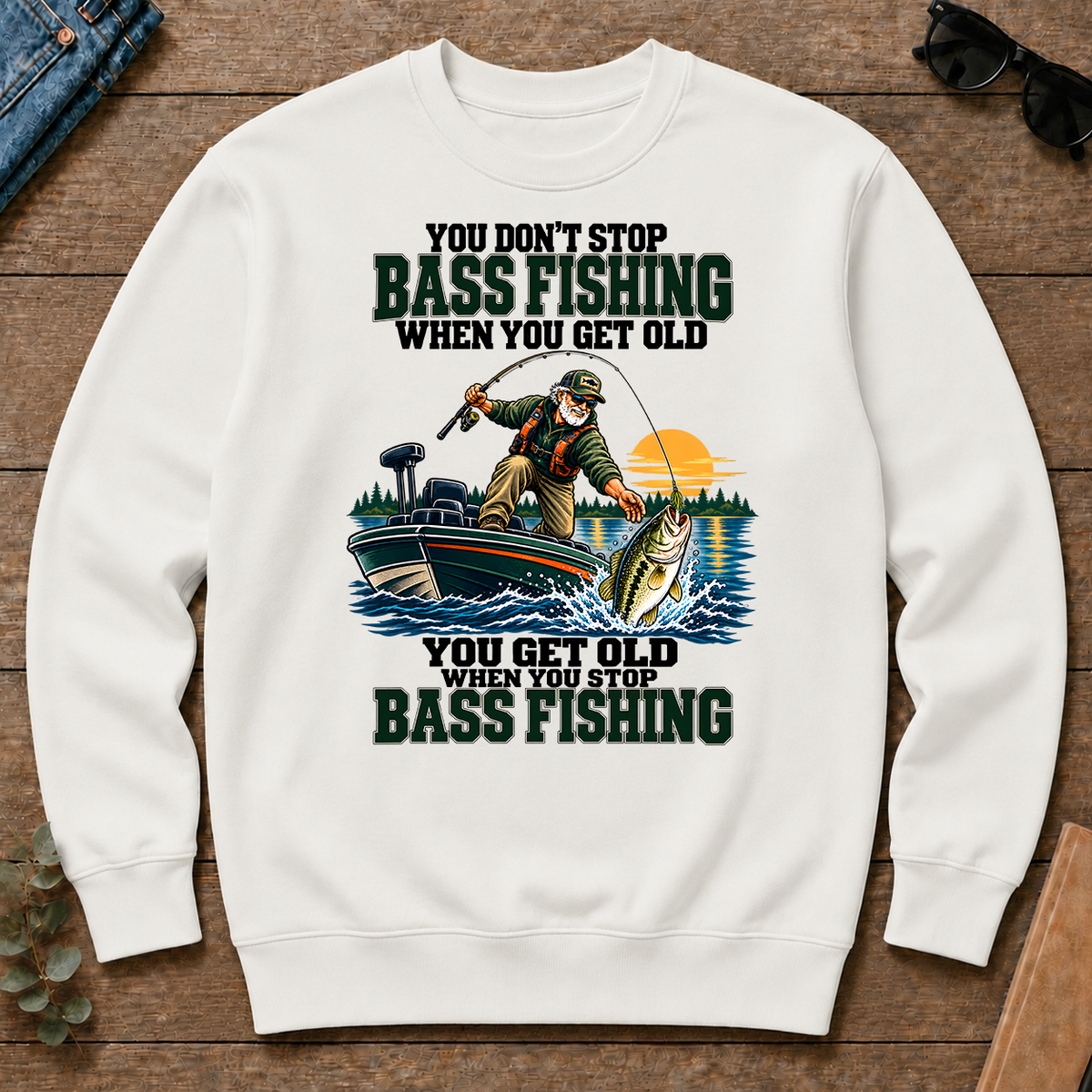 You Don't Stop Bass Fishing When You Get Old - white - CS2D-White