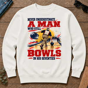 A Man Still Bowls In His 70s - white - CS2D-White