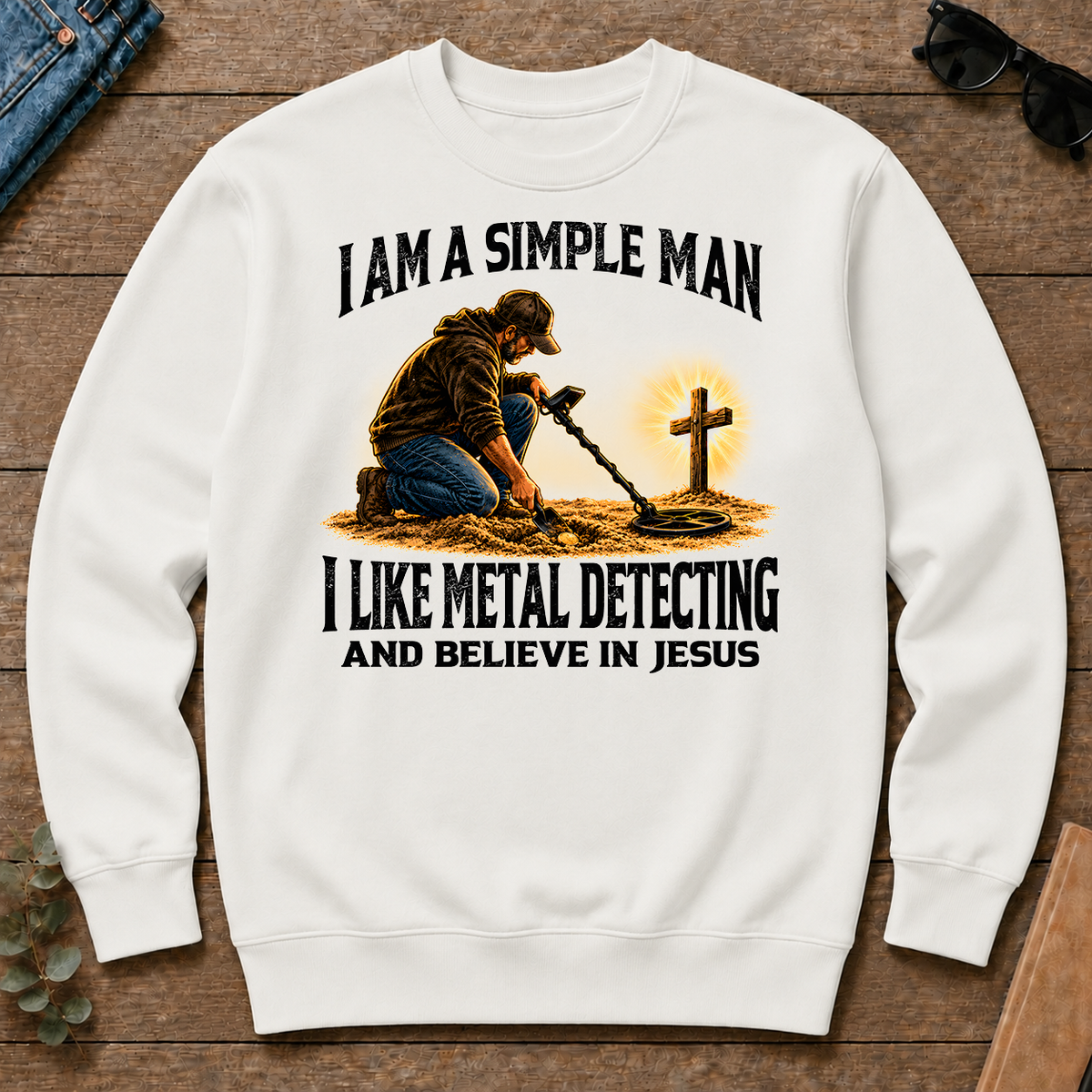 I Am Simple Man I Like Metal Detecting - white - CS2D-White
