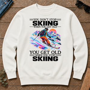 Psychedelic You Get Old When You Stop Skiing - white - CS2D-White