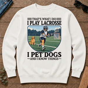 I Play Lacrosse And I Pet Dog - white - CS2D-White
