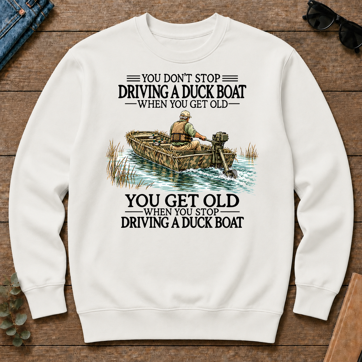 Don't Stop Driving Duck Boat - white - CS2D-White