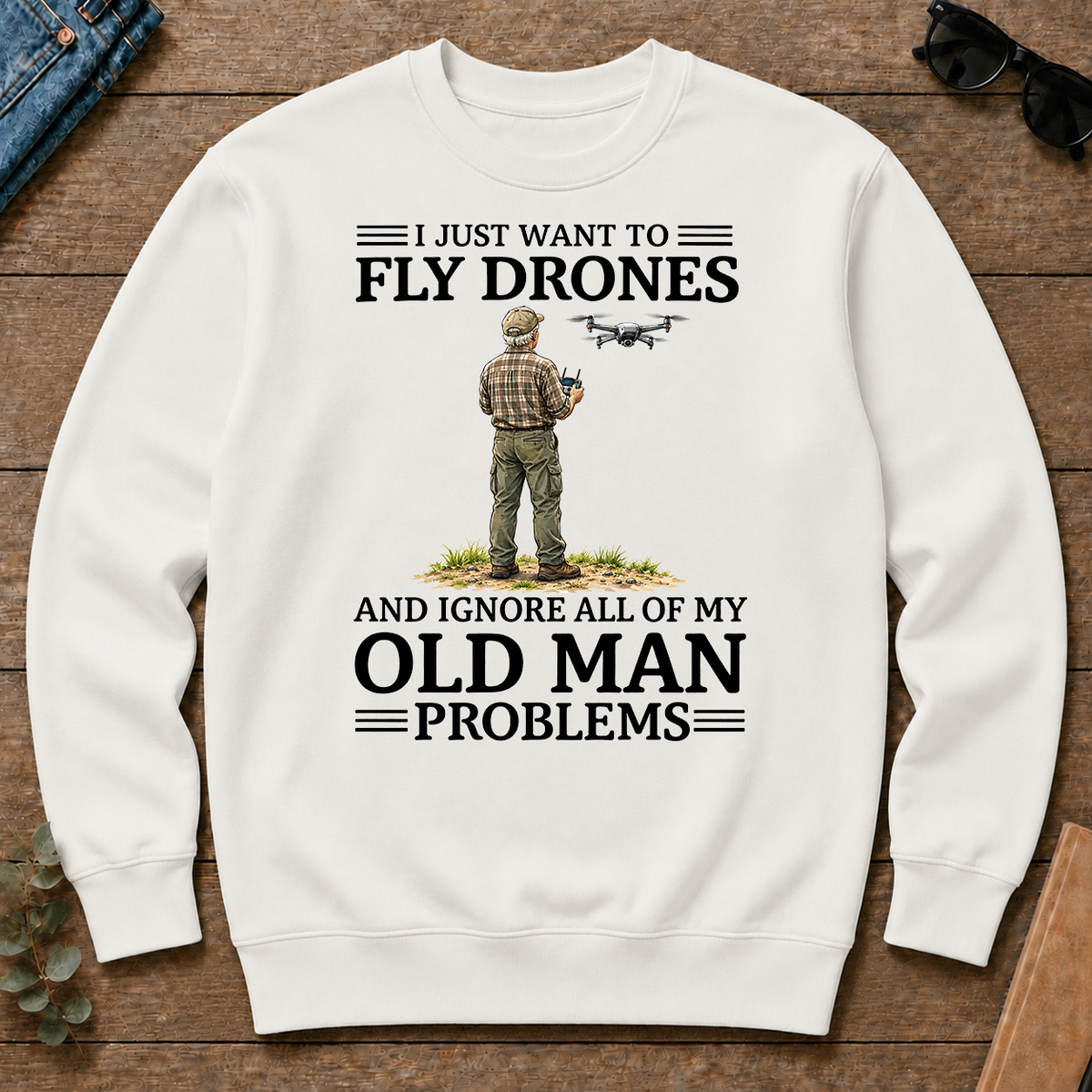 I Just Want To Fly Drones - white - CS2D-White