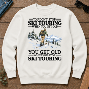 Don't Stop Ski Touring Vintage Art - white - CS2D-White