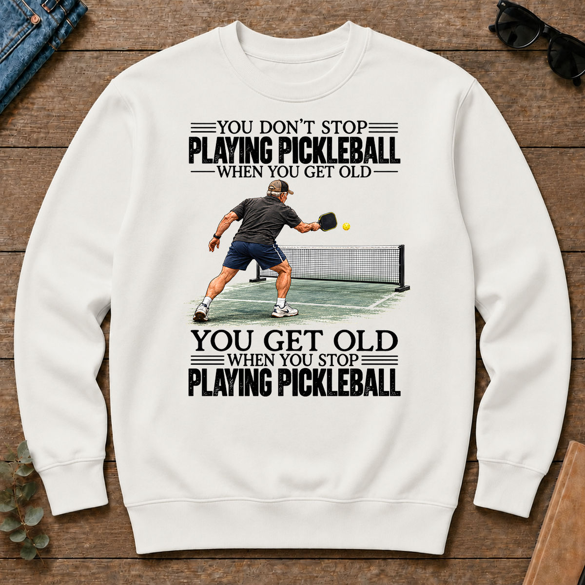 Vintage You Get Old When You Stop Playing Pickleball - white - CS2D-White