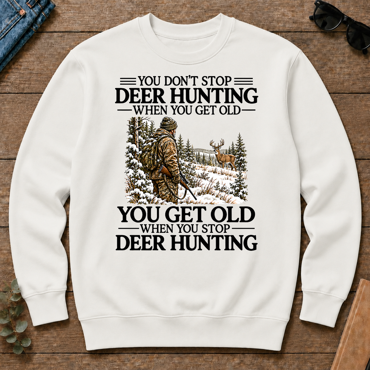 Don't Stop Deer Hunting Man Snow - white - CS2D-White