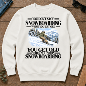 Don't Stop Snowboarding Vintage Art - white - CS2D-White