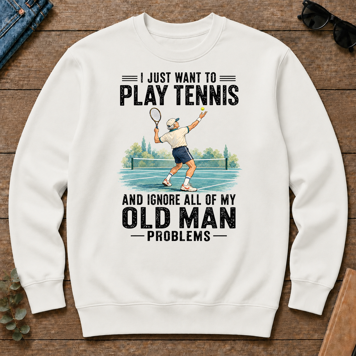 I Just Want To Play Tennis Art - white - CS2D-White