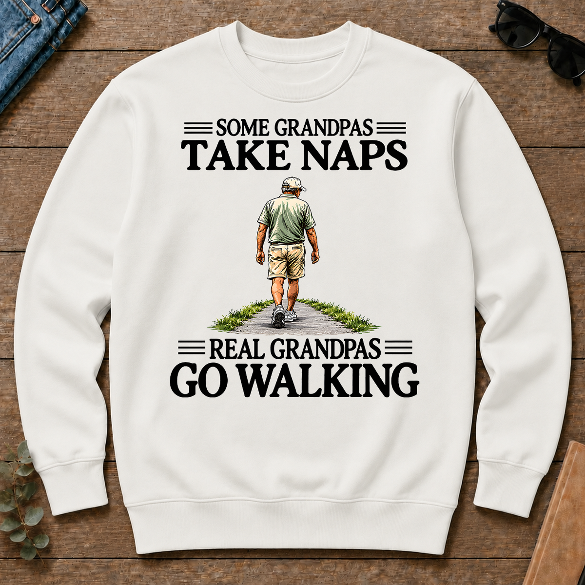Real Grandpas Go Walking Vintage - white - CS2D-White