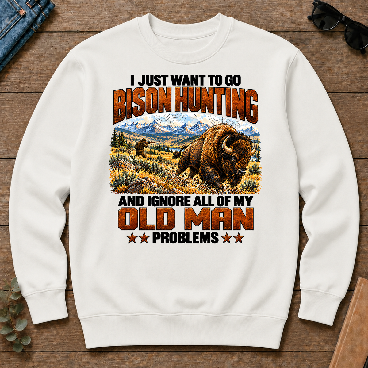 I Just Want To Bison Hunting - white - CS2D-White