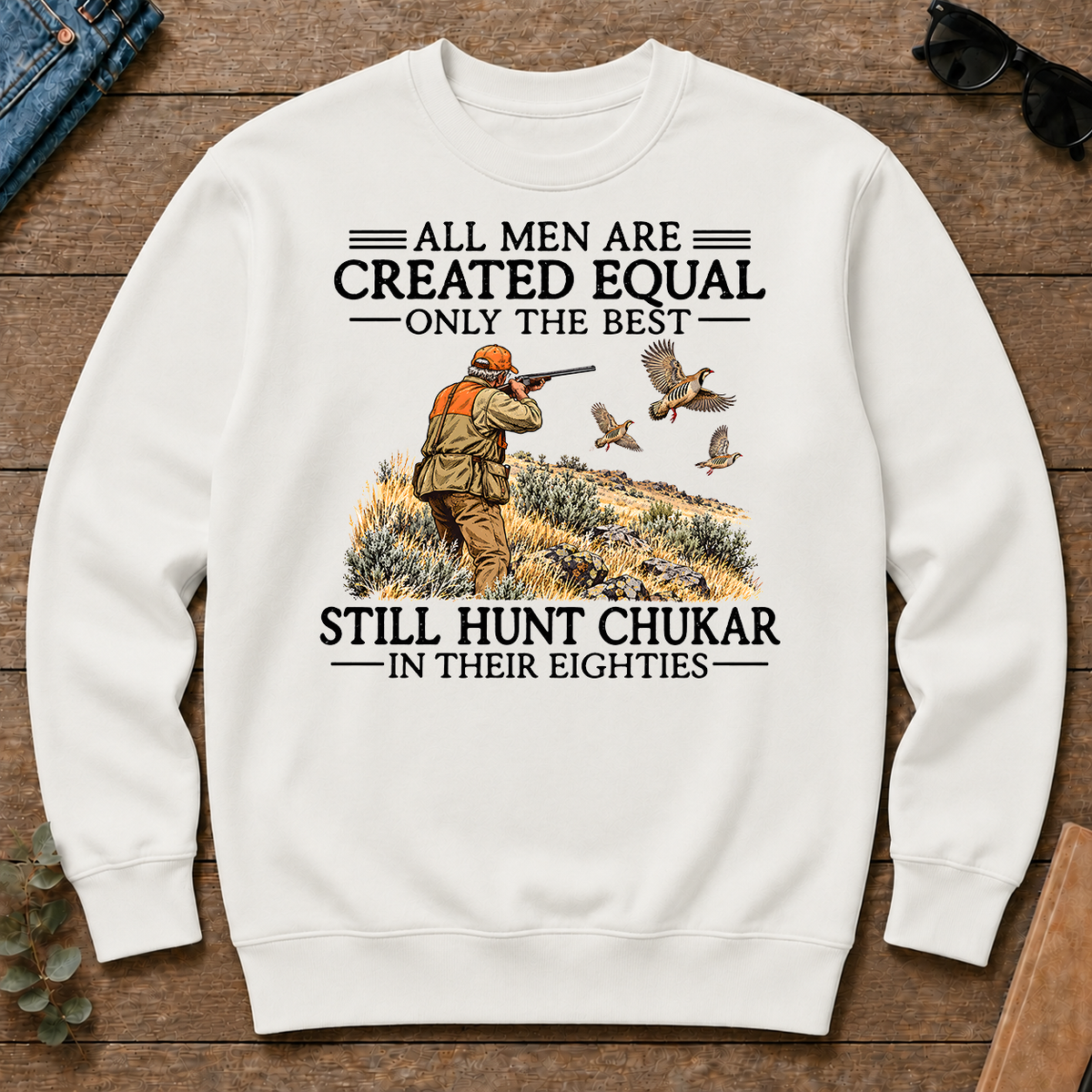 All Men Are Created Equal Chukar Hunting 80s - white - CS2D-White