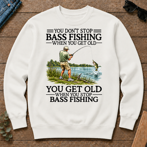 Don't Stop Bass Fishing Vintage - white - CS2D-White