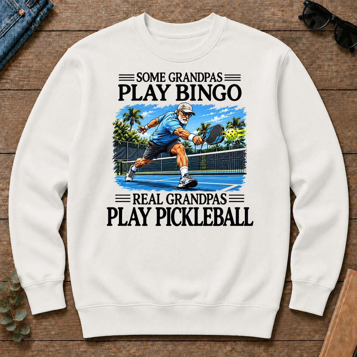 Some Grandpas Play Bingo Real Grandpas Play Pickleball - white - CS2D-White