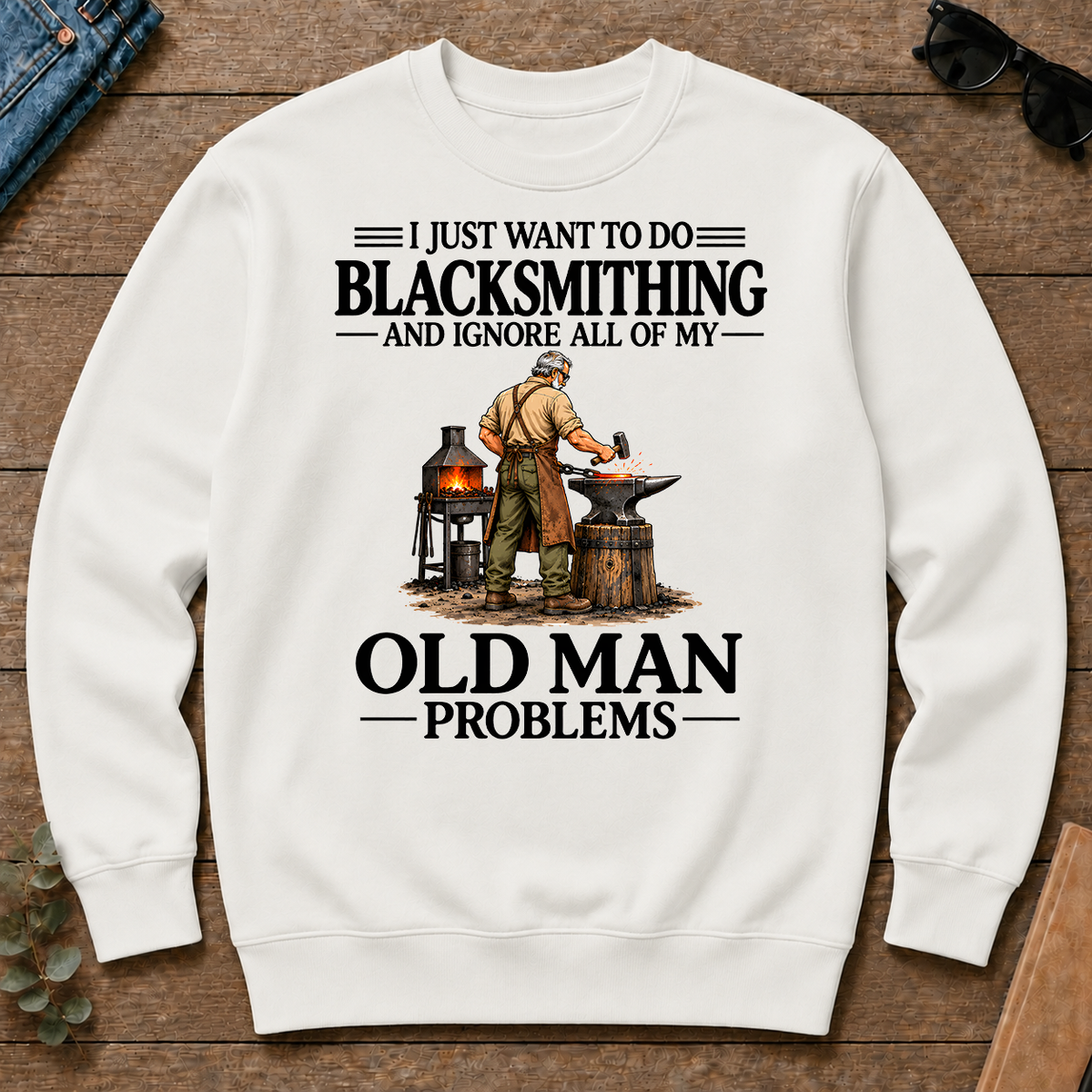 I Just Want To Do Blacksmithing - white - CS2D-White