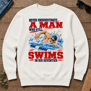 A Man Still Swims In His 70s - white - CS2D-White