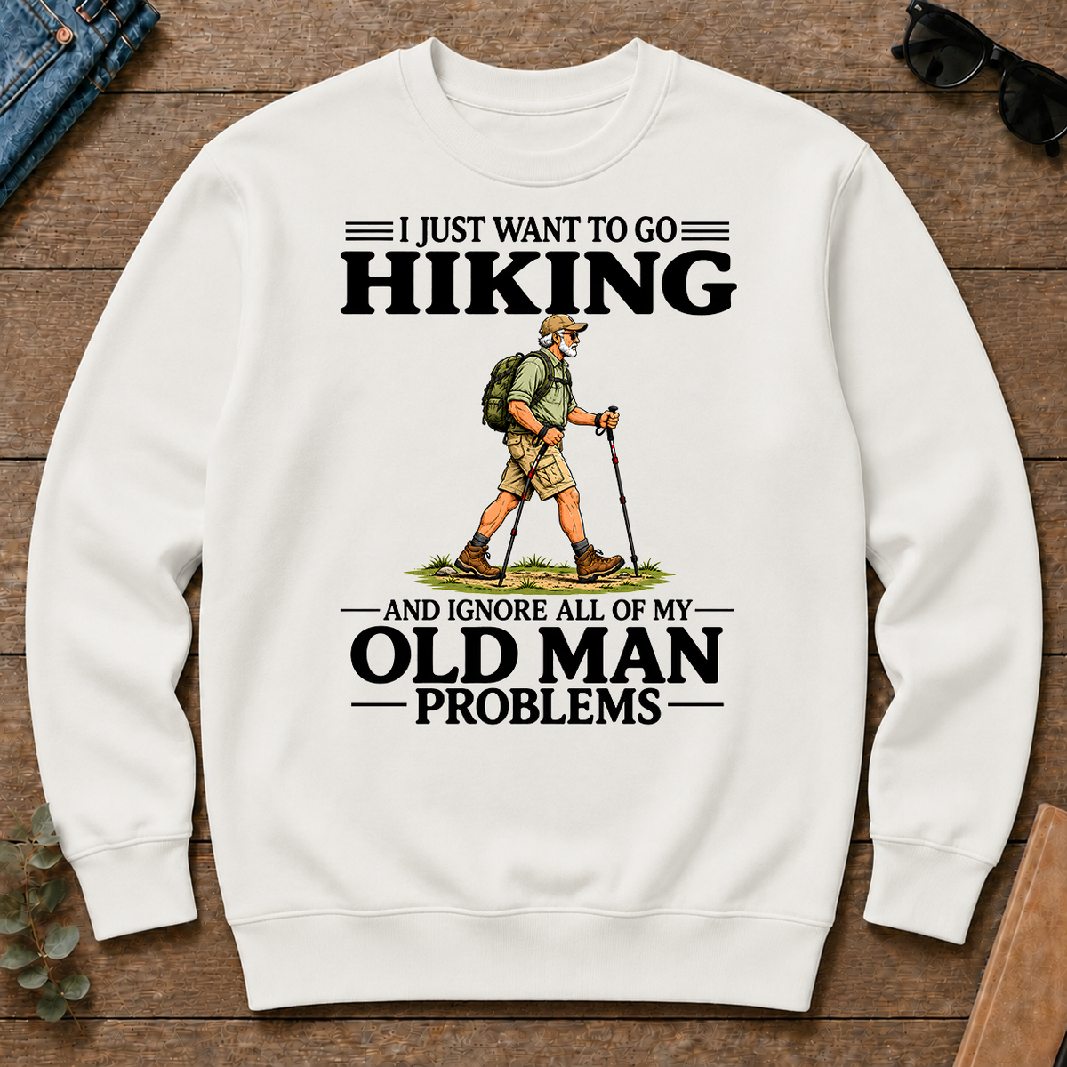 I Just Want To Go Hiking Vintage - white - CS2D-White