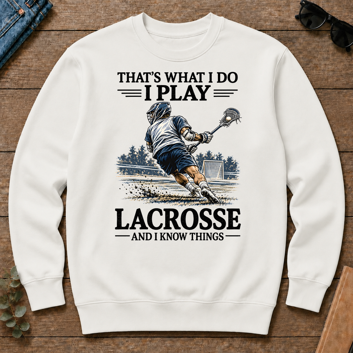 I Play Lacrosse And I Know Things - white - CS2D-White