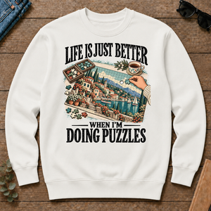 Life Is Just Better When I'm Doing Puzzles - white - CS2D-White