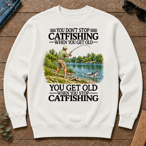 Don't Stop Cat Fishing Vintage - white - CS2D-White