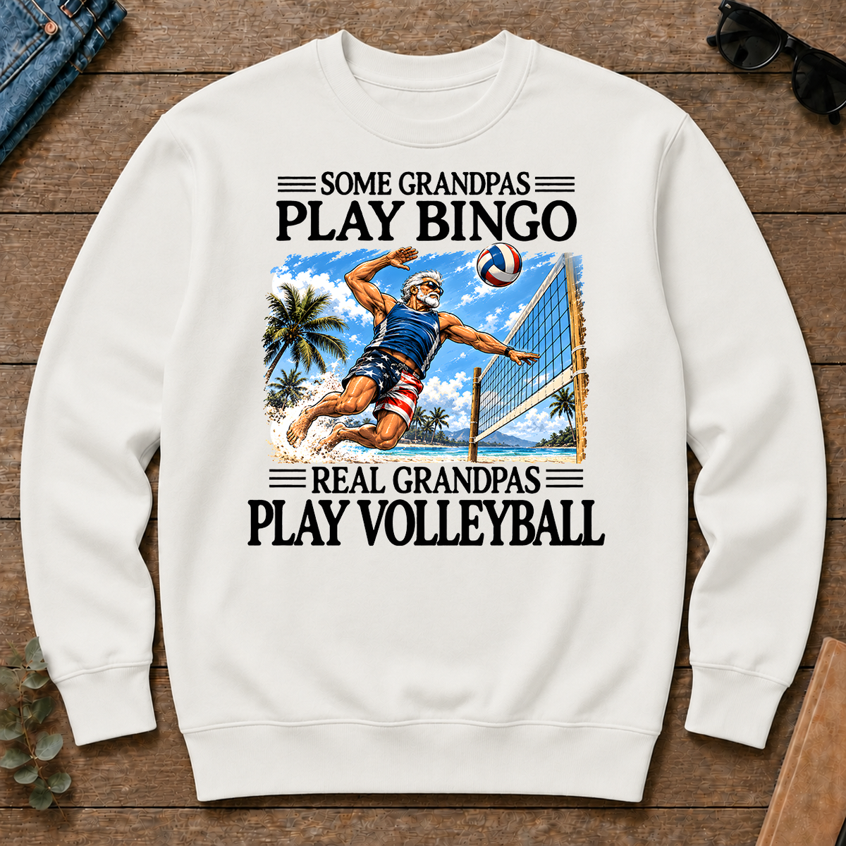 Some Grandpas Play Bingo Real Grandpas Play Volleyball - white - CS2D-White