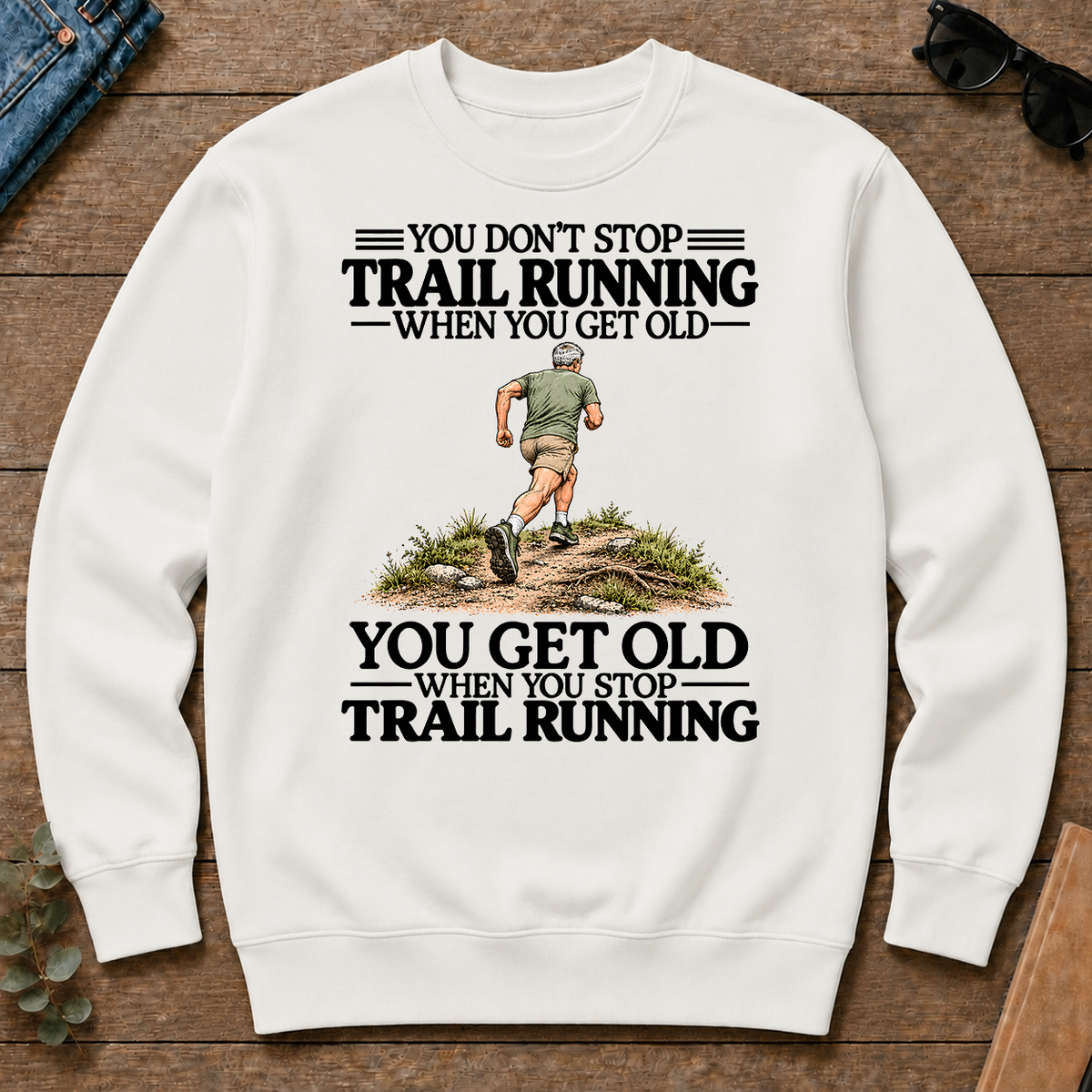 Don't Stop Trail Running Vintage Art - white - CS2D-White