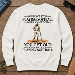 Don't Stop Playing Softball - white - CS2D-White