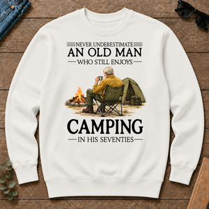 An Old Man Who Still Enjoys Camping In His Seventies - white - CS2D-White