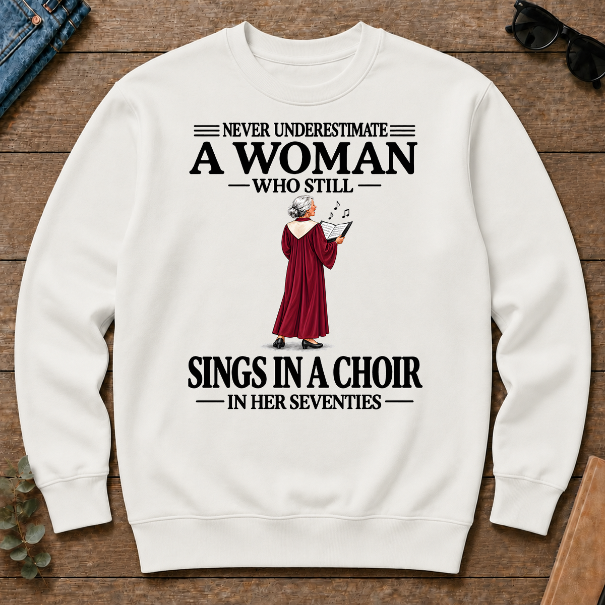 A Woman Still Sings In A Choir In Her Seventies - white - CS2D-White
