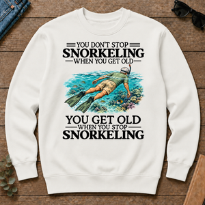 Don't Stop Snorkeling Vintage Art - white - CS2D-White