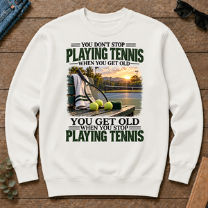 Playing Tennis You Get Old When You Stop - white - CS2D-White