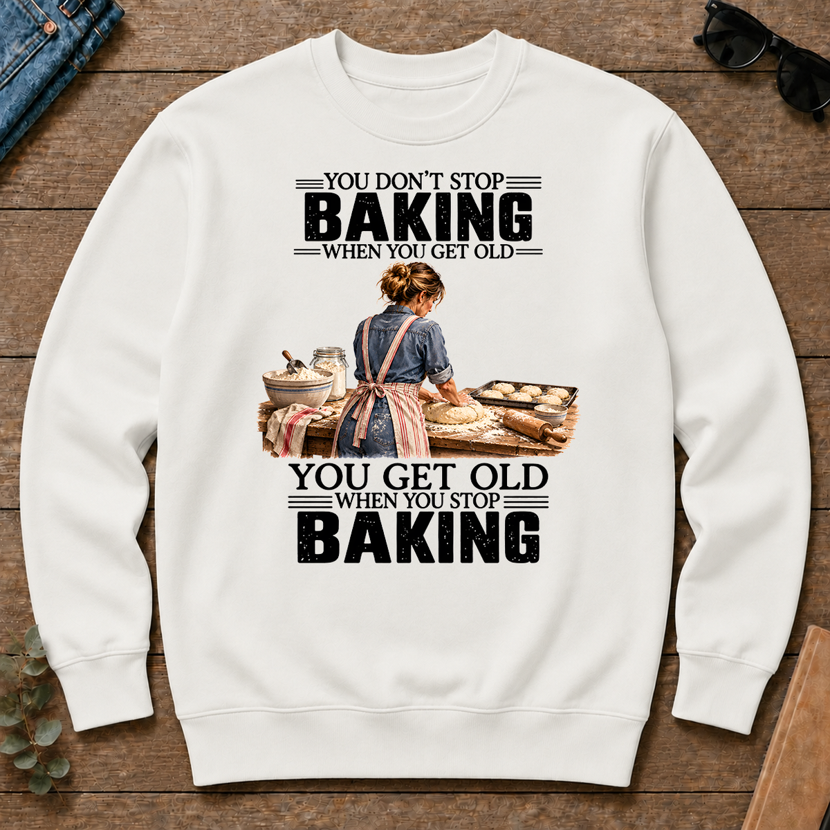 Vinatge You Get Old When You Stop Baking - white - CS2D-White