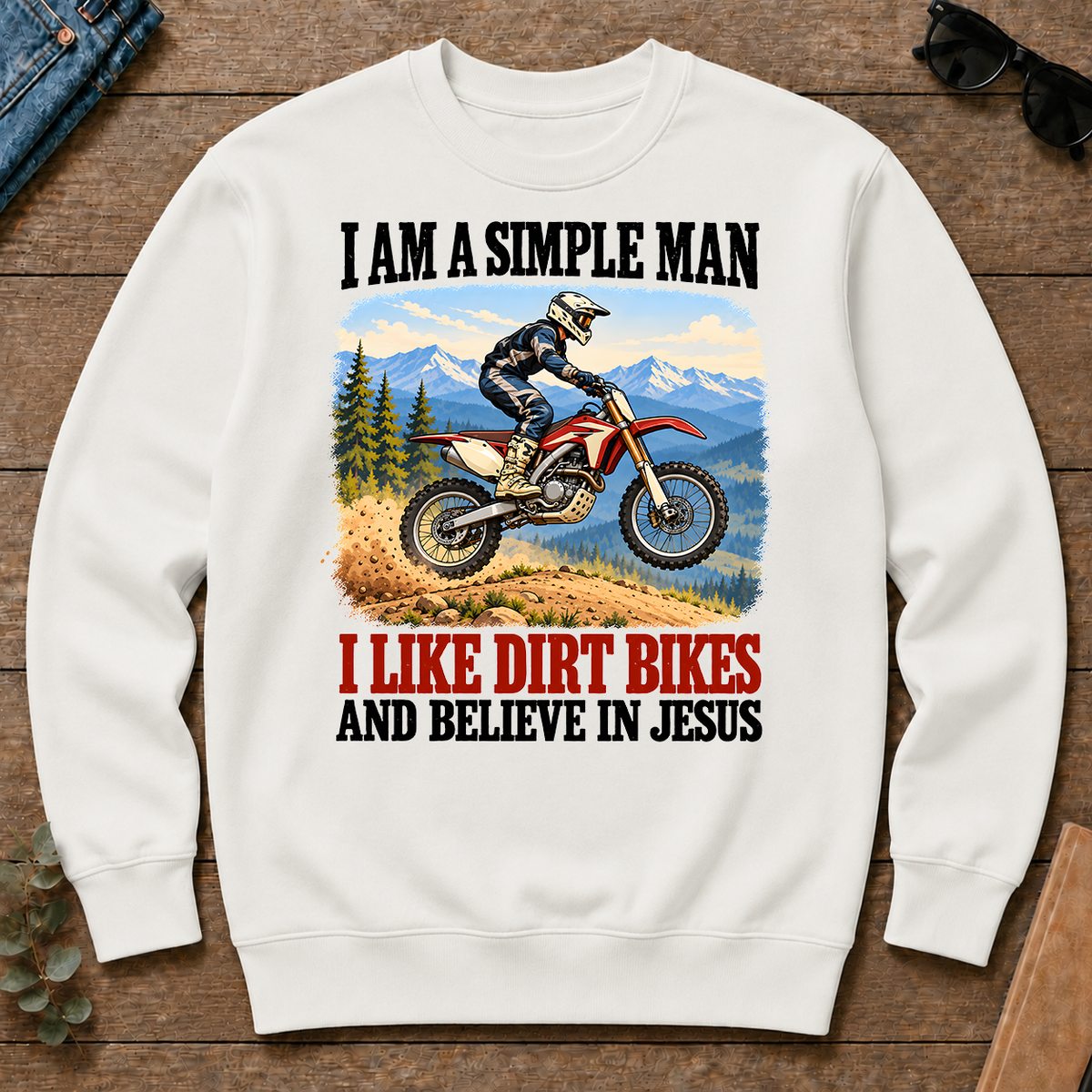 I Like Dirt Bikes And Believe In Jesus - white - CS2D-White