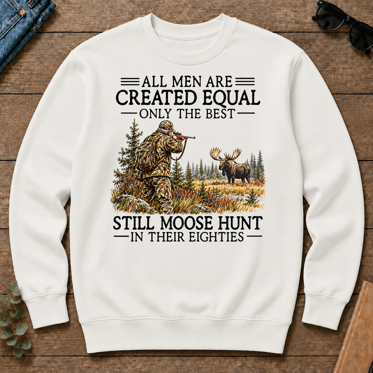 All Men Are Created Equal Moose Hunting 80s - white - CS2D-White