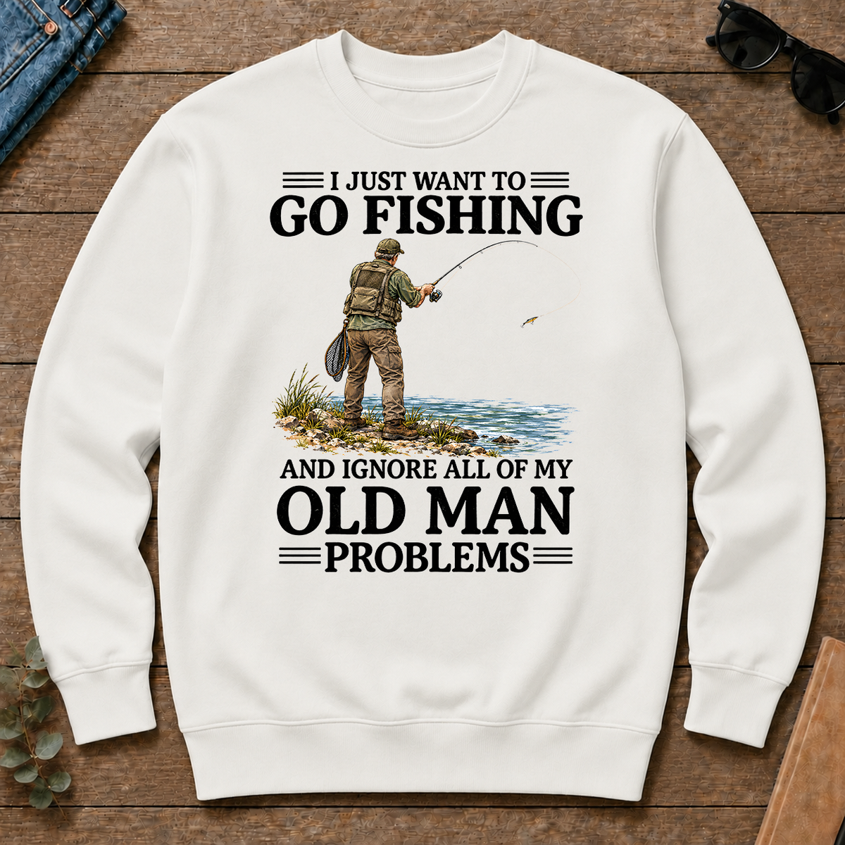 I Just Want To Go Fishing - white - CS2D-White