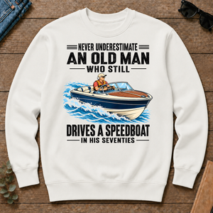 An Old Man Still Drives A Speedboat In His 70s - white - CS2D-White