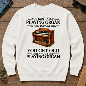 Don't Stop Playing Organ Vintage Art - white - CS2D-White