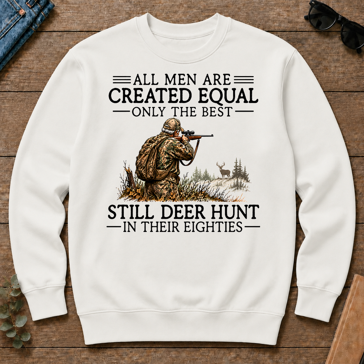 All Men Are Created Equal Deer Hunting 80s - white - CS2D-White