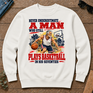 A Man Still Plays Basketball In His 70s - white - CS2D-White