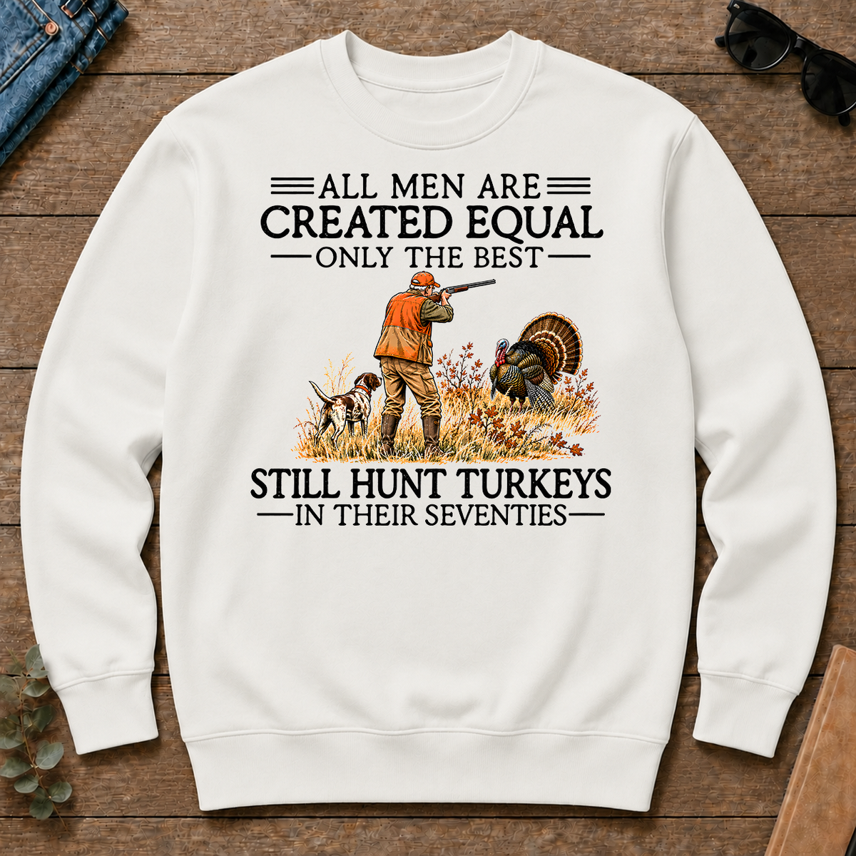 All Men Are Created Equal Turkeys Hunting 70s - white - CS2D-White